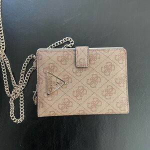 Guess Tan Monogram Crossbody Bag